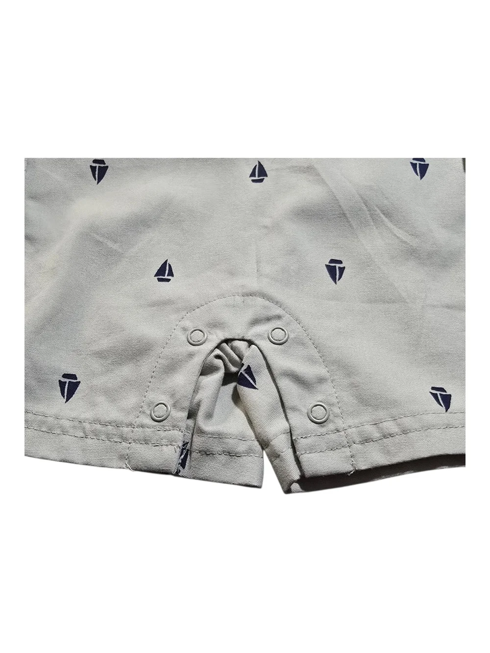 Carter's Baby Sailboat Cargo Shortall Romper Khaki 24M NWT  100% Cotton